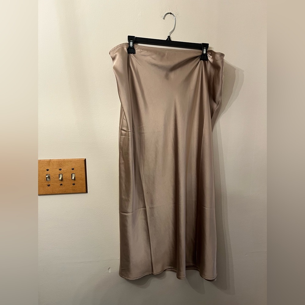 Champagne satin skirt